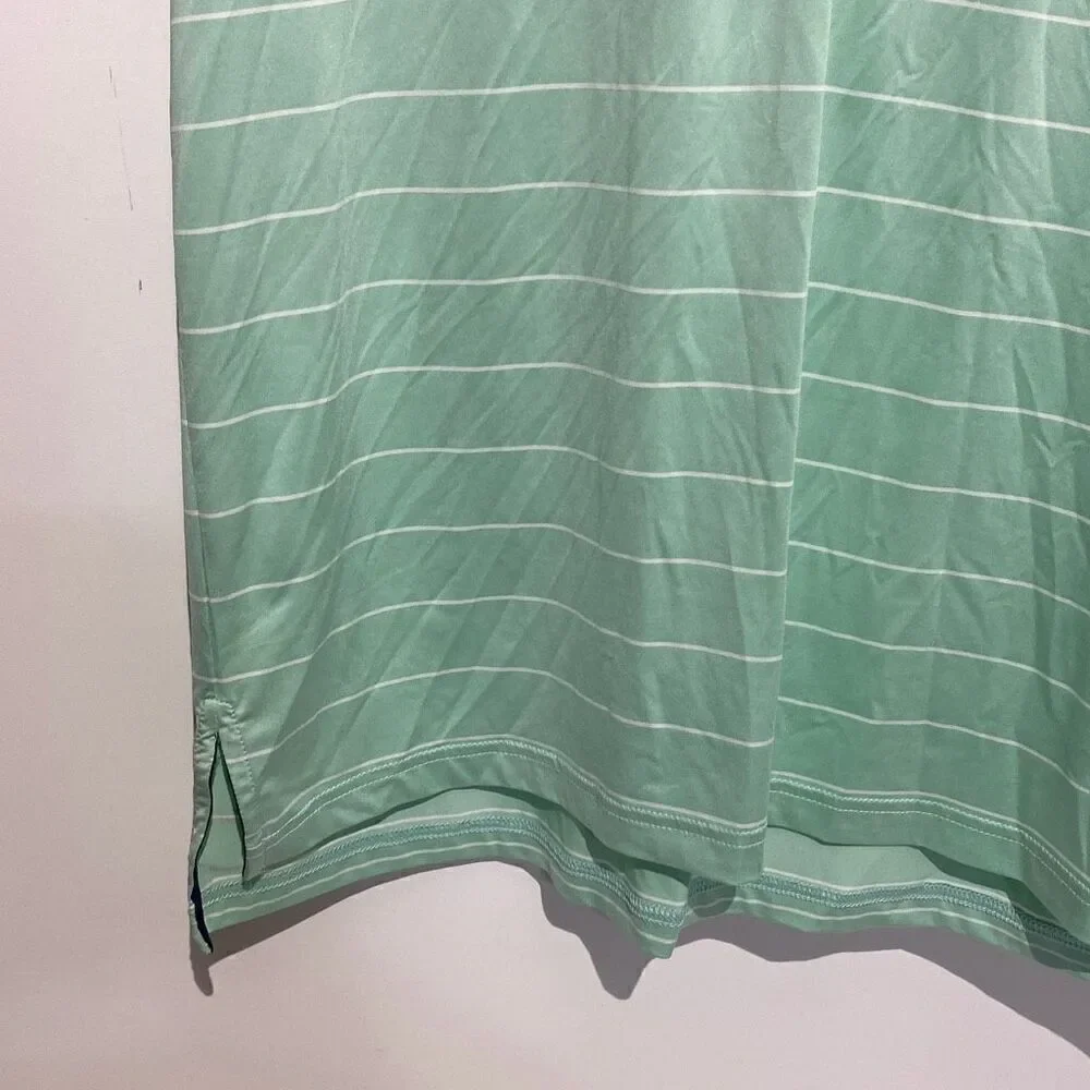 Ralph Lauren RLX Men's Green Stripe Short Sleeve Polo Shirt‎ Size Medium